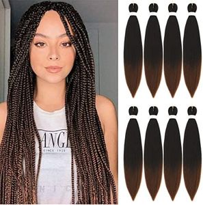 Braiding Hair Pre Stretched 26 Inch Ombre Braiding Hair Extensions for Braids 8Packs Long Braids Crochet Hair for Braiding 1B/30 EZ Braids Hot Water Setting Braiding Hair(70℃/80℃)