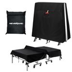 NEVERLAND Ping Pong Table Cover, Heavy Duty Waterproof Table Tennis Cover Fits Both Folding & Flat Tables, with Paddles Organize Bag, Premium 420D Oxford Fabric for Outdoor & Indoor Protection (Black)