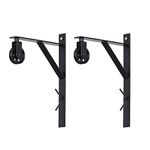 Topotdor Wall Mount Bracket and Pulley Set of 2 for Vintage Farmhouse Hanging Lighting DIY Industrial Pendant Light Fixture (Black)