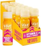 Vive Organic Vitamin C + Immune Support Shot, Cold-Pressed Turmeric, Ginger & Acerola Cherry, Gluten Free, Vegan, Immunity Boost Vitamin C, 2 Fl Oz (Pack of 12)