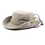 KeepSa Cotton Sun Hat UV Protection Summer Hats Beach Hat Safari Boonie Hat Foldable Fishing Hat with Breathable Mesh and Adjustable Chin Strap Khaki