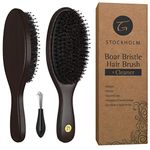 Boar Bristle Hair Brush Natural Boars For No Frizz Hairbrush For Women And Men With Short Or Long Hairs Oval Wood Design Salon Quality Soft Bristles Used For Massage Detangling And Styling
