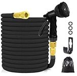 Direct Wicker 100ft Expandable Garden Hose, Lightweight Garden Hose Pipe with 8 Function Spray Nozzle Gun 3 Times Magic Hose 3/4", 1/2" Solid Brass Retractable Flexible Hose Pipe