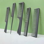 Wolpin Hair Cutting & Styling Comb Kit (Set of 5 Pcs) Professional and Home Use Multipurpose Salon Barber Comb Kits