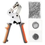 Dyna-Living Grommet Handheld Hole Punch Pliers Grommet Machine Hand Press Tool with 500 Silver Grommets of 3/8inch(10.5mm), Portable Metal Manual Grommet for Belts, Crafts, Rubber, Poster