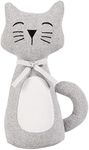 CERAYOU Cute Animals Decorative Door Stoppers, Soft Durable Fabric Weighted Interior Wall Protector for Home & Office, Anti Collision Heavy Duty Compact Floor Decor Book Stopper, Grey White Cat