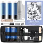 GHB Sketching Pencils Set Sketch Pencils for Drawing Set 36pcs Art Supplies Graphite Charcoal Pencils Set Professional Art Set with Sticks Tools and Kit Bag