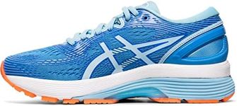 ASICS Women's GEL-Nimbus 21 Running Shoes, 6, Blue Coast/Skylight