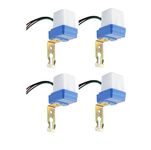 REVALS Water Proof 230Volt Auto Day/Night On and Off Photocell LDR Sensor Switch for Lighting | Lighting Switch | Automatic Street Light | Photocell Plastic - Pack of 4