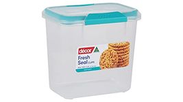 Décor Fresh Seal Clips Food Storage Containers, BPA-Free, Airtight & Leak Resistant, Ideal For Storage, With Silicone Seal Secure Clips & Lid, Microwave, Freezer & Dishwasher Safe, Teal, 2.3 L