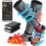 Heated Socks,USB Rechargeable Heating Socks 5000 mAh with 3 Levels of Temperature Settings & APP Control, Winter Foot Warmer for Men Women Outdoor Skiing, Winter Camping, Hiking