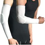 RGA Elbow Pads,Basketball Shooter Sleeves,Basketball Elbow Arm Guard Sleeve Padded Compression Protection Elbow Arm Sleeve, White(pack of 2), Medium, White(pack of 2), M