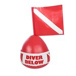 Diving Float, PVC Inflatable Professional Buoy Float Ball with Dive Flag for Outdoor Diving Swim