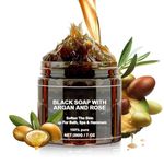 Moroccan Beldi Soap – Natural Organic Black Soap for Ideal for Body Scrub, Spa & Hammam Rituals, Removes Dead Skin Cells 200 grams Ottilio