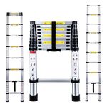 Telescopic Ladder 2.9M Jason Multi-Purpose Aluminium Telescoping Ladder Extendable Portable Loft Ladder Foldable Ladder with EN131 and CE Standard (9.5FT/2.9M)