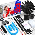 Holikme 32 Pieces Dryer Vent Cleaning Kit Dryer Cleaning Tools, Include 32 Feet Dryer Vent Brush,Omnidirectional Blue Dryer Lint Vacuum Attachment, Dryer Lint Trap Brush, Vacuum & Dryer Adapters