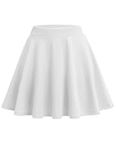 Zeagoo Women's Basic Casual Skirts A-Line Mini Flared Stretchy Skater Party Skirt White