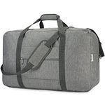 Travel Duffel Bag Foldable Packable Lightweight Weekender Luggage Duffle Overnight for Women and Men 60L (Grey)