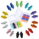 Ear Plugs for Sleeping Noise Cancelling, 10 Pairs Reusable Earplugs for Sleeping, Concert, Travel, Work,Snoring, 10 Colors, 33dB SNR