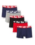 PUMA Men's Boxer Slip, Blue/red/Black, XL (Pack of 5)