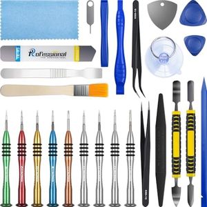 Warmstor 26 Pieces Opening Repair Tool Kit Screwdriver Set for Fix Apple iPhone 15 14 13 12 11 Pro Max XS XR X 8 7, iPad PC Tablet Xbox PS4 Smartwatch Camera Cellphone Pry Open Replace Screen Battery