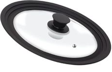 SDMAX Silicone Universal Lid for Pots, Pans, and Skillets, Universal Glass Lid with Heat Resistant Silicone Rim and tempered Glass, Replacement Frying Pan Cover (16-20CM)