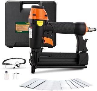 DOTOOL Pneumatic Brad Nailer,18 Gauge,2 in 1 Air Nail Gun Staple Gun,Accepts 2 Inch Brad Nails and Crown 1-5/8 inch Staples,with Carrying Case and 1000pcs Nails,for Carpentry, DIY,Woodworking