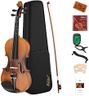 Eastar 4/4 Full Size Violin Set Matte Fiddle for Beginners Adults with Hard Case, Rosin, Shoulder Rest, Bow, Tuner and Extra Strings (Imprinted Finger Guide on Fingerboard), EVA-3