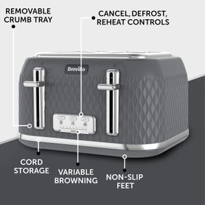 Breville Curve 4-Slice Toaster – Grey