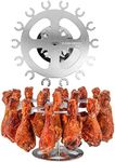 Flame Fingers XL Chicken Grill Rack - Holds 18 Legs, Wings, Thighs, Lollipops or Turkey Drumsticks. Stainless Rotating Design for use on Grills BBQ's Smokers Ovens