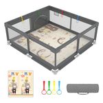 Baby Playpen with Mat 70x59x25.6 Inch Baby Play Yard Sturdy Toddler Play Pen Indoor Outdoor Safty Infant Playard Kids Play Pen with Baby Play Mat Baby Activity Center