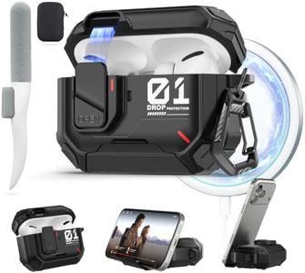 for Airpods Pro 2 Case Cover with Magnetic Lock Lid, Black