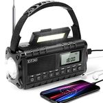 10000mAh Emergency Weather Radio, Power Bank Charger& Frashlight with Reading Light, FM/NOAA Weather Alert, Solar Charging, Hand Crank,Alarm Clock & SOS Alarm for Camping & Outdoors