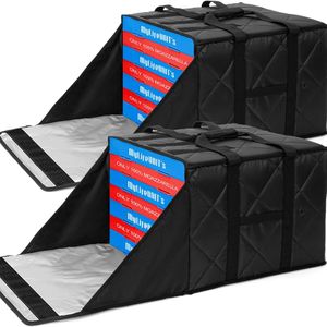 MyLifeUNIT 2-Pack Pizza Bag for Delivery, 24" x 24" x 14" Insulated Pizza Delivery Bag, Commercial Pizza Warmer Bag Holds 6-7 Large 18" Pizza Boxes, Hot Pizza Carrier for E-Bike Rack, Parties, Takeout