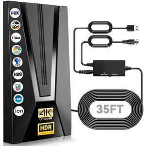 2024 Upgraded HD TV Antenna, 980+ Miles Range Indoor Outdoor Digital TV Antenna for Smart TV, Support 4K 1080p Fire tv Stick and Old TVs HDTV Local Channels with Signal Booster - 35ft Long Cables