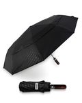 Destinio Umbrella for Men - Automatic Large Size Foldable with Travel Cover for Man and women - 3 fold Windproof umbrella (Black (Auto Open close, Wind Vent, Teflon Coating), 23 Inch (Large folding))
