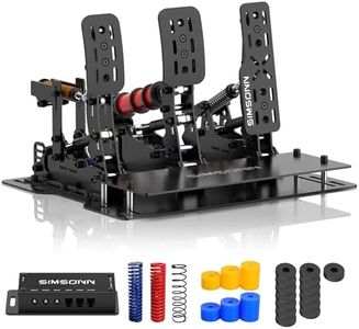 SIMSONN PLUS X Sim Racing Pedals Support Haptic Reactor 200KG Load Cell Brake Pedal PC Racing Simulator Pedals Pressure Sensor HE Hydraulic Pedal Black (P3-H3-1)