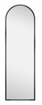 Home Selections Full Length Arched Mirror, Metal Framed Wall Mounted Dressing Mirror, 110x35cm, Black