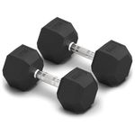 ZENO Dumbbells Set | Weights Dumbbells Set | Metal Dumbbells Pair | Hex Dumbbells For Workouts | Dumbbell Set For Home Training & Gym | Weights Set | Anti Slip & Anti Roll (Black, 16KG (2 X 8KG))