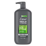 Dove Men + Care Body Wash leaves skin feeling fresh and hydrated Extra Fresh men's body wash with plant-based cleansers, made with 100% recycled plastic 950 ml