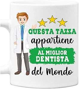 Colorfamily Tazza Dentista Mestieri divertenti Questa tazza appartiene al migliore al mondo Idea regalo