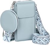 MOCA Womens Small Crossbody Bag for Mobile Cell Phone Holder Pocket Purse Wallet with Sling Adjustable Strap Shoulder Belt with Card Slots and Mini Coin Purse (Aqua)