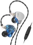 YINYOO KBEAR Flash Wired Earbuds, Gaming Earbuds, 3.5mm Plug in Ear Headphones, 1DD 1BA Hybrid in Ear Monitors, IEM Eardphones with Tangle-Free Cable for Laptop PC Computer (with mic, Blue)