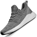 Feethit Mens Slip On Walking Shoes Non Slip Running Shoes Lightweight Tennis Shoes Breathable Workout Shoes Comfortable Fashion Sneakers Light Grey Size 12