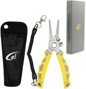 danco 7.5 Inch Fishing Pliers, 17-4 Stainless Steel, Tungsten Carbide Cutters, Saltwater Resistant Fishing Tool, Non-Slip Handles, Fresh/Saltwater Fishing Pliers