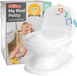 Nuby My Real Potty - Potty Training Toilet with Life-Like Flush Button & Sound | Easy to Clean | Splash Guard | Anti-Slip Base