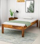 Shreya Decor Solid Sheesham Wood Single Bed for Kids Room/Bedroom| Solid Wood Single Bed (Finish Color - Honey) Easy to Assemble, DIY(Do-It-Yourself (Honey Single Bed)