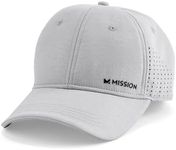 MISSION Cooling Vented Performance Hat, Alloy Heather Gray - Unisex Baseball Cap for Men & Women - Lightweight & Adjustable - Cools Up to 2 Hours - UPF 50 Sun Protection - Machine Washable