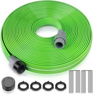 LAVEVE Sprinkler Soaker Hose for Yard 50 FT, Heavy Duty Garden Water Hoses with Stakes, Sprinklers System for Lawn, Flexible Drip Irrigation Tubing