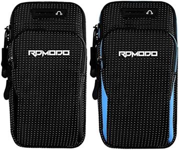 RDMODO 2 Pack Phone Arm Bands for Running, Armband Cell Phone Holder for iPhone 15 14 13 12 Plus Pro Max Samsung, Sports Armband with Adjustable Strap for Runner Fitness Armband 7.5 inch(Black & Blue)